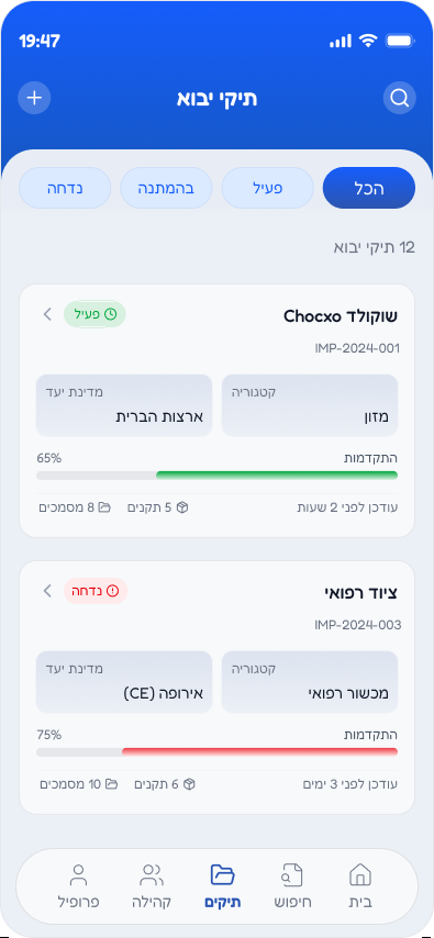 תיקי יבוא